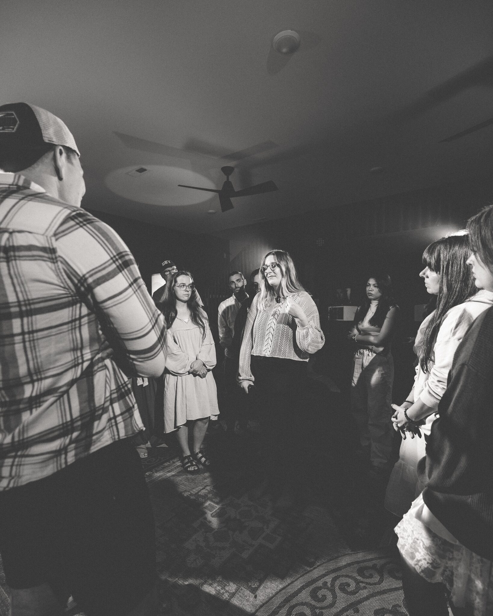 Tyler setting the stage for the group